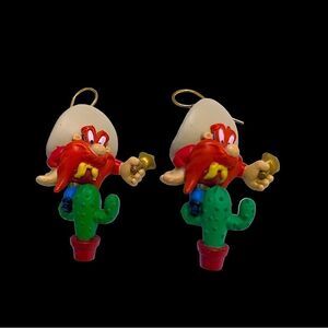 Vintage Looney Toons 1995 Yosemite Sam earrings pierced fun fun fun